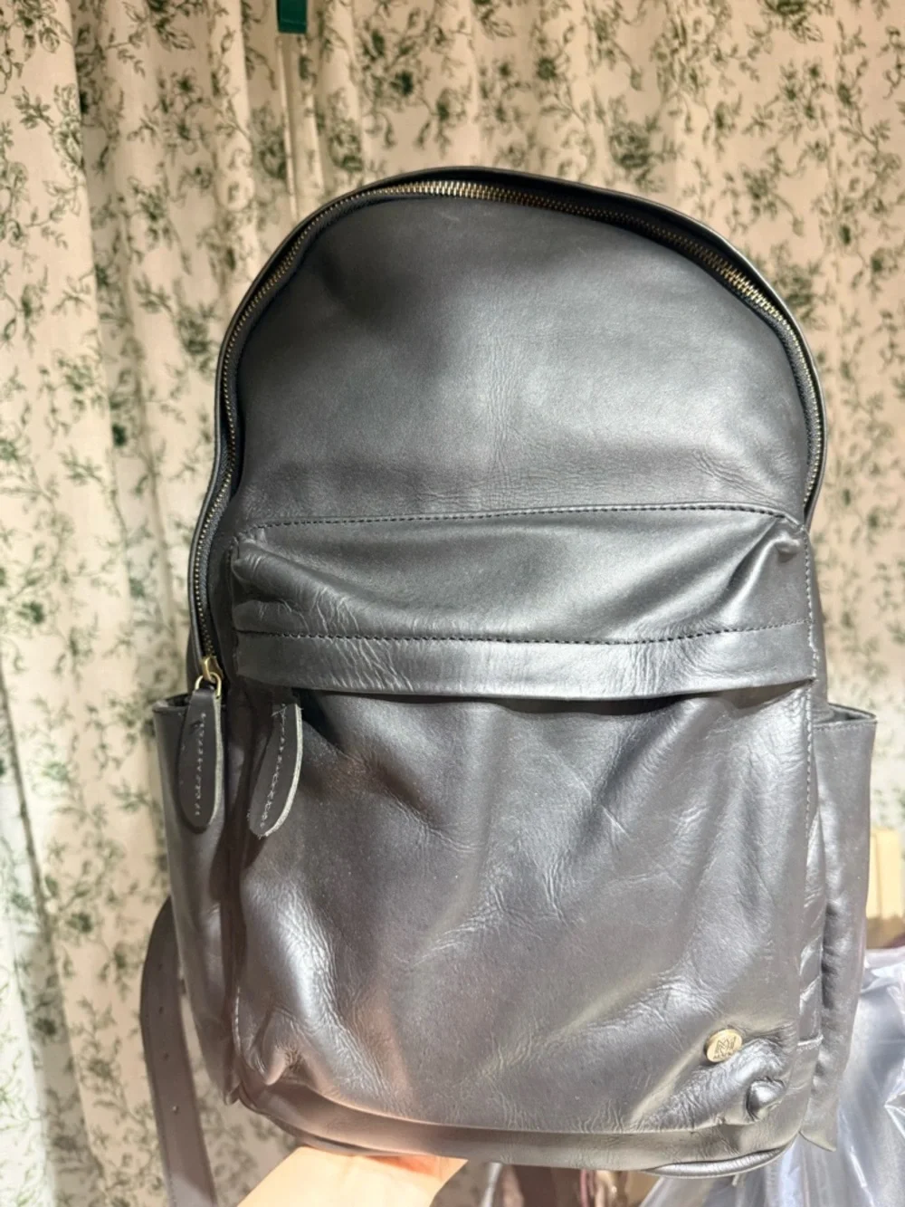 Classic Black Leather Men’s Backpack